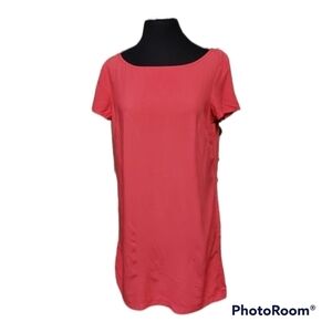 MNG by Mango Shift Dress Tunic Coral Color Size Small 100% Viscose